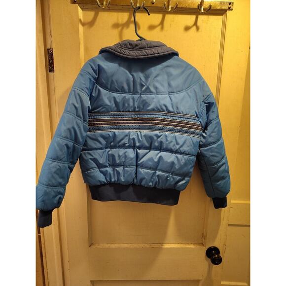 VTG 80s Blue Bomber Short Jacket USA Made Sz 12 - Picture 4 of 4